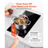 VEVOR Induction Cooktop 12in 2 Burners Built-in Electric Stove 110V 1800W, Low-Power Continuous Heating, Countertop Induction Burner, 9 Power Levels, LED Touch Screen, Ceramic Glass, and Child Lock