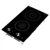 VEVOR Induction Cooktop 12in 2 Burners Built-in Electric Stove 110V 1800W, Low-Power Continuous Heating, Countertop Induction Burner, 11 Power Levels, Knob Control, Ceramic Glass, and Child Lock