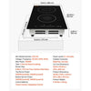 VEVOR Induction Cooktop 12in 2 Burners Built-in Electric Stove 220V 3500W, Low-Power Continuous Heating, Induction Burner for Kitchen, 9 Power Levels, LED Touch Screen, Ceramic Glass, and Child Lock