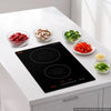 VEVOR Induction Cooktop 12in 2 Burners Built-in Electric Stove 220V 3500W, Low-Power Continuous Heating, Induction Burner for Kitchen, 9 Power Levels, LED Touch Screen, Ceramic Glass, and Child Lock