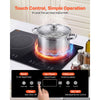 VEVOR Induction Cooktop 24in 2 Burners Built-in Electric Stove 110V 1800W, Low-Power Continuous Heating, Countertop Induction Burner, 9 Power Levels, LED Touch Screen, Ceramic Glass, and Child Lock