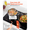VEVOR Induction Cooktop 24in 2 Burners Built-in Electric Stove 110V 1800W, Low-Power Continuous Heating, Countertop Induction Burner, 9 Power Levels, LED Touch Screen, Ceramic Glass, and Child Lock
