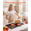 VEVOR Induction Cooktop 24inch 2 Burners Built-in Electric Stove 110V 1800W, Low-Power Continuous Heating, Induction Burner, with 9 Power Levels, LED Touch Screen, and Child Lock, for Kitchen, RV