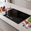 VEVOR Induction Cooktop 30inch 4 Burners Built-in Electric Stove 220V 7200W, Low-Power Continuous Heating, Induction Burner for Kitchen, with 11 Power Levels, Knob Control, and Child Lock