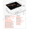 VEVOR Induction Cooktop 30inch 4 Burners Built-in Electric Stove 220V 7500W, Low-Power Continuous Heating, Induction Burner for Kitchen, with 9 Power Levels, LED Touch Screen, and Child Lock