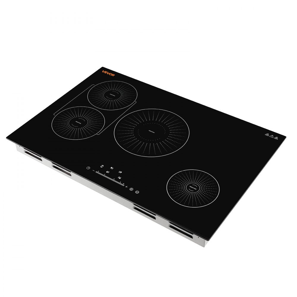 VEVOR Induction Cooktop 30inch 4 Burners Built-in Electric Stove 220V 7500W, Low-Power Continuous Heating, Induction Burner for Kitchen, with 9 Power Levels, LED Touch Screen, and Child Lock