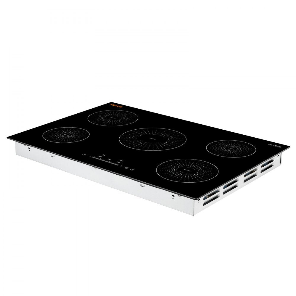 VEVOR Induction Cooktop 30in 5 Burners Built-in Electric Stove 220V 9200W, Low-Power Continuous Heating, Induction Burner for Kitchen, 9 Power Levels, LED Touch Screen, Ceramic Glass, Child Lock