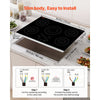 VEVOR Induction Cooktop 30in 5 Burners Built-in Electric Stove 220V 9200W, Low-Power Continuous Heating, Induction Burner for Kitchen, 9 Power Levels, LED Touch Screen, Ceramic Glass, and Child Lock