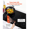 VEVOR Induction Cooktop 36inch 5 Burners Built-in Electric Stove 220V 9200W, Low-Power Continuous Heating, Induction Burner for Kitchen, with 11 Power Levels, Knob Control, and Child Lock