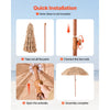 VEVOR Tiki Umbrella, 6.5 ft Thatched Patio Umbrella with Tilt, Hawaiian Style Beach Parasol with Durable PP Thatch and 8 Metal Ribs, Grass Pool Umbrellas for Beach, Patio, Poolside, Backyard & Garden