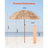VEVOR Tiki Umbrella, 6 ft Thatched Patio Umbrella with Tilt, Hawaiian Style Beach Parasol with Durable PP Thatch and 8 Metal Ribs, Grass Pool Umbrellas for Beach, Patio, Poolside, Backyard & Garden
