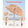 VEVOR Tiki Umbrella, 6 ft Thatched Patio Umbrella with Tilt, Hawaiian Style Beach Parasol with Durable PP Thatch and 8 Metal Ribs, Grass Pool Umbrellas for Beach, Patio, Poolside, Backyard & Garden