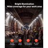 VEVOR Construction String Lights 100FT 150W 10 Bulbs LED String Work Lights, IP65 Waterproof Linkable LED Temporary Jobsite Lighting, 5000K 18000LM, for Construction Site Crawlspace Renovation, 2 Pack