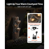 VEVOR outdoor water fountain - built-in soft LED light and dual power supply design image