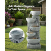 VEVOR Outdoor Water Fountain, 31.5 in Height Fountain and Waterfall, 5-Tier Floor Standing Bowl-Shaped Cascading Fountains with LED Light and Pump, for Outdoor Indoor Garden, Home, Patio & Backyard