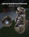 VEVOR outdoor water fountain - built-in soft LED light at night