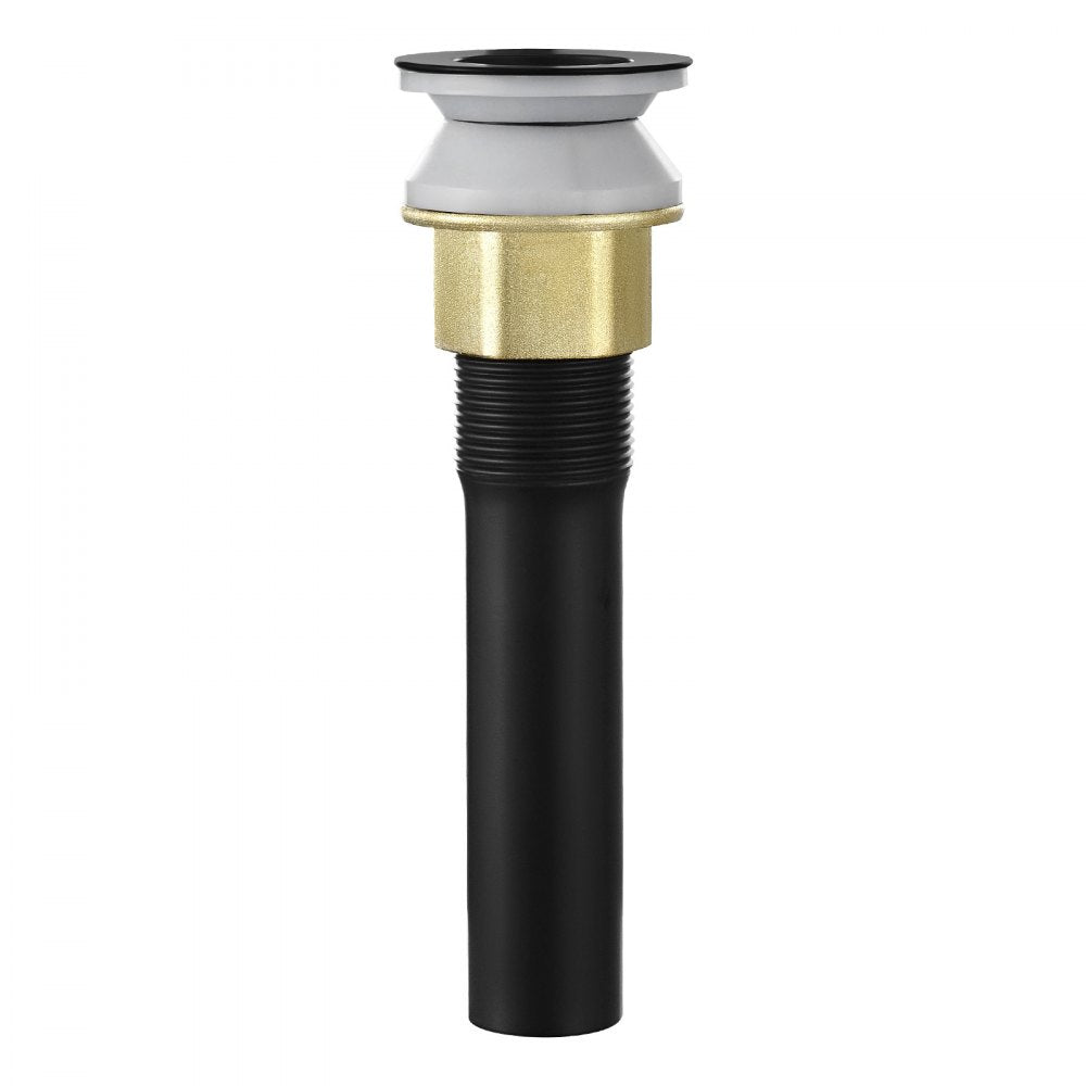 VEVOR Bathroom Sink Drain with Overflow, Brass and 304 Stainless Steel Pop Up Drains, Anti-Clogging Vessel Sink Drain Strainer, All Metal Hair Catcher Drains Stopper, for Sinks with Overflow Holes
