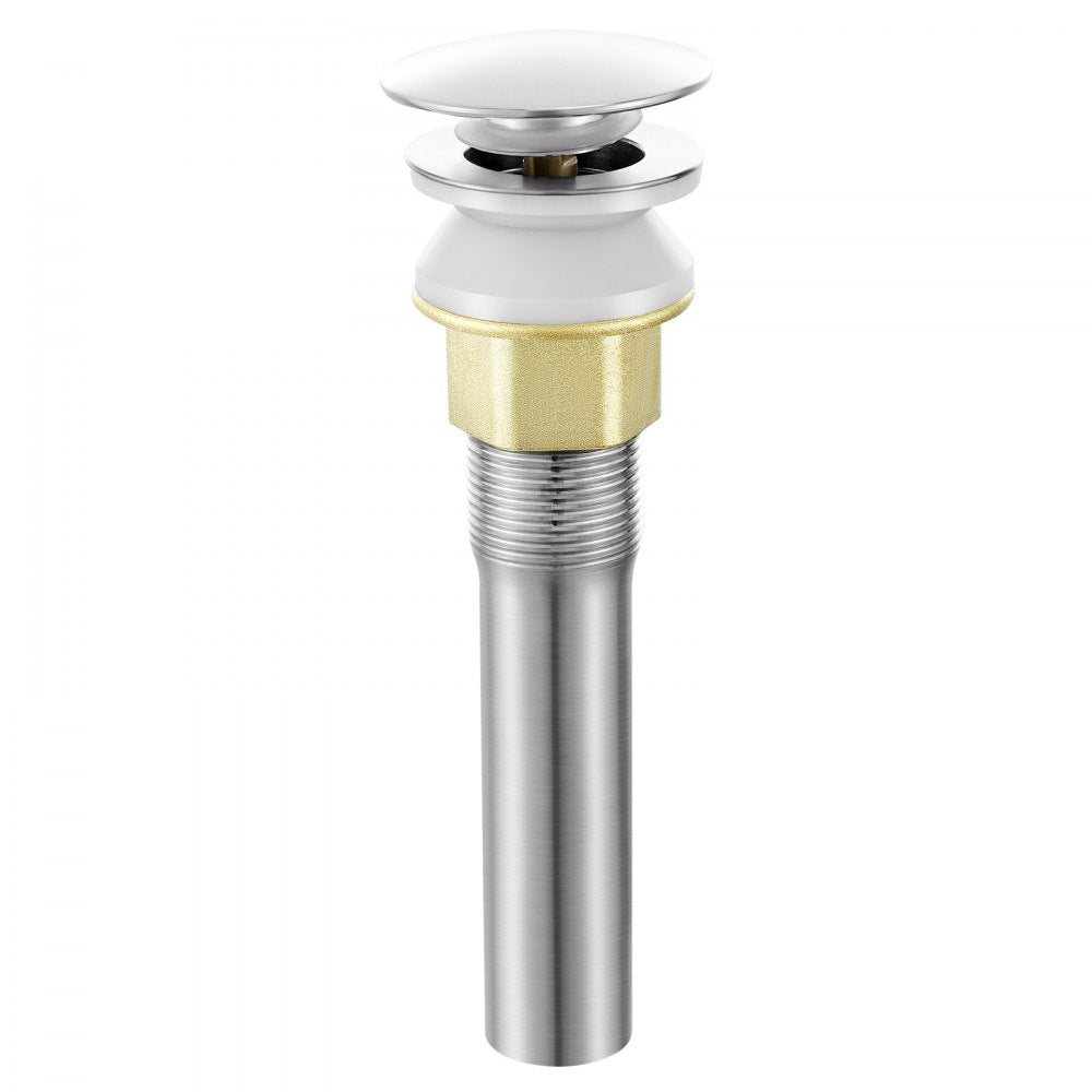 VEVOR Bathroom Sink Drain Without Overflow, Brass and 304 Stainless Steel Pop Up Drains, Anti-Clogging Vessel Drain Strainer, All Metal Hair Catcher Drains Stopper, for Sinks Without Overflow Holes