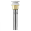 VEVOR Bathroom Sink Drain Without Overflow, Brass and 304 Stainless Steel Pop Up Drains, Anti-Clogging Vessel Drain Strainer, All Metal Hair Catcher Drains Stopper, for Sinks Without Overflow Holes
