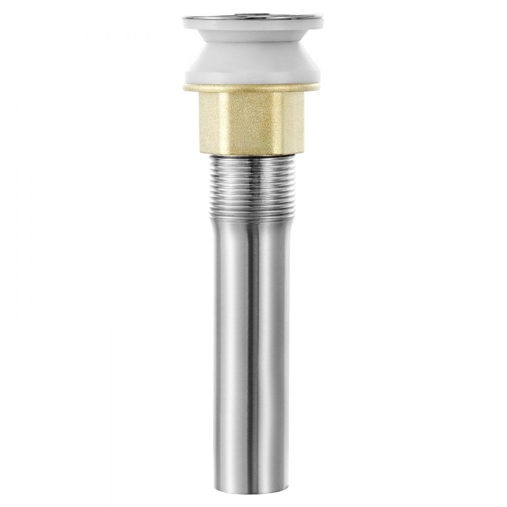 VEVOR Bathroom Sink Drain Without Overflow, Brass and 304 Stainless Steel Pop Up Drains, Anti-Clogging Vessel Drain Strainer, All Metal Hair Catcher Drains Stopper, for Sinks Without Overflow Holes