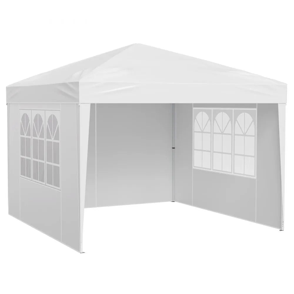 VEVOR Pop Up Canopy, 10 x 10 FT Instant Canopy Portable Gazebo with 3 Sidewalls & 2 Ventilated Windows, Height Adjustable Pop-Up Outdoor Shelter Tent for Events, Patio, Backyard, Party, Parking