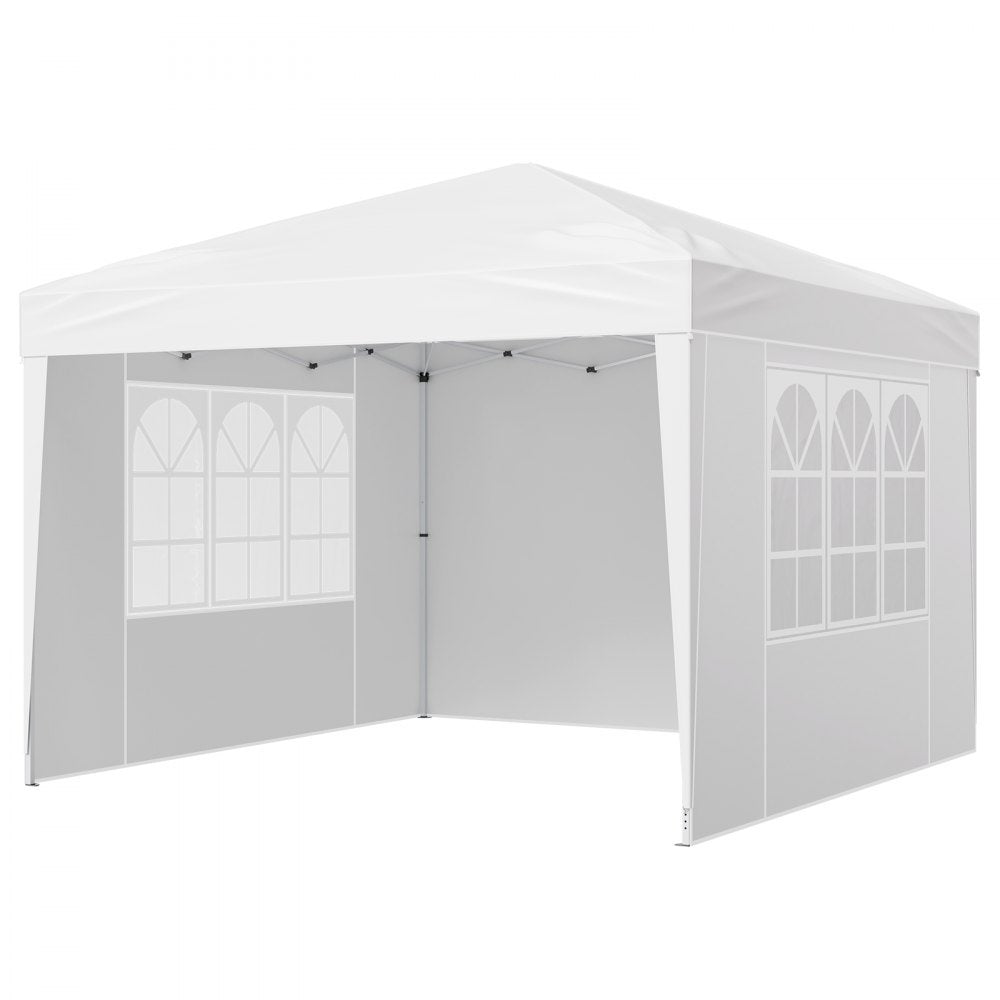 VEVOR Pop Up Canopy, 10 x 10 FT Instant Canopy Portable Gazebo with 3 Sidewalls & 2 Ventilated Windows, Height Adjustable Pop-Up Outdoor Shelter Tent for Events, Patio, Backyard, Party, Parking