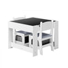 VEVOR Kids Table and 2 Chairs Set, Toddler Table and Chair Set with Storage Space under the Table, Cloth Storage Box under the Chairs, Wooden Desk for Art, Craft, Reading, Learning, Drawing, White