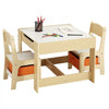 VEVOR Kids Table and 2 Chairs Set, Toddler Table and Chair Set with Storage Space under the Table, Cloth Storage Box under the Chairs, Wooden Desk for Art, Craft, Reading, Learning, Drawing, Burlywood