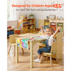 VEVOR Kids Art Table and Chair Set, Toddler Craft Table with 3 Tiers Storage Cabinet, Wooden Kids Activity Play Desk with 2 Chairs, Craft Play Desk for Reading, Learning, Drawing, Writing, Light Wood