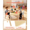 VEVOR Kids Art Table and Chair Set, Toddler Craft Table with 3 Tiers Storage Cabinet, Wooden Kids Activity Play Desk with 2 Chairs, Art Craft Play Desk for Reading, Learning, Drawing, Writing, White