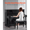 VEVOR Piano Bench, 29.5" x 14" x 19", Duet Keyboard Piano Chair with High-Density Padded Cushion, Storage Compartment for Music Books, Wooden Piano Bookcase Stool Seat, for Vanity and Living Room