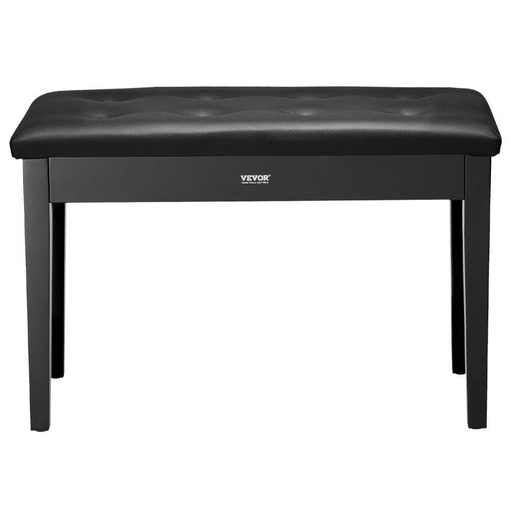 VEVOR Piano Bench, 29.5" x 14" x 19", Duet Keyboard Piano Chair with High-Density Padded Cushion, Storage Compartment for Music Books, Wooden Piano Bookcase Stool Seat, for Vanity and Living Room