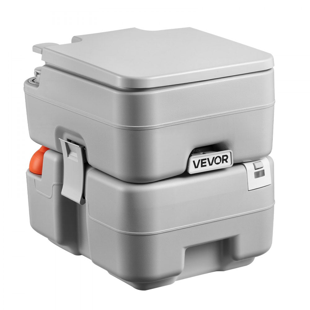 VEVOR Portable Toilet, 5.3 Gallon Detachable Waste Tank, 120 Flushes, Camping Toilet for Adults, Outdoor Travel Potty with Level Indicator, Carry Bag, Suitable for RV Travel, Camping, Hiking, Boating