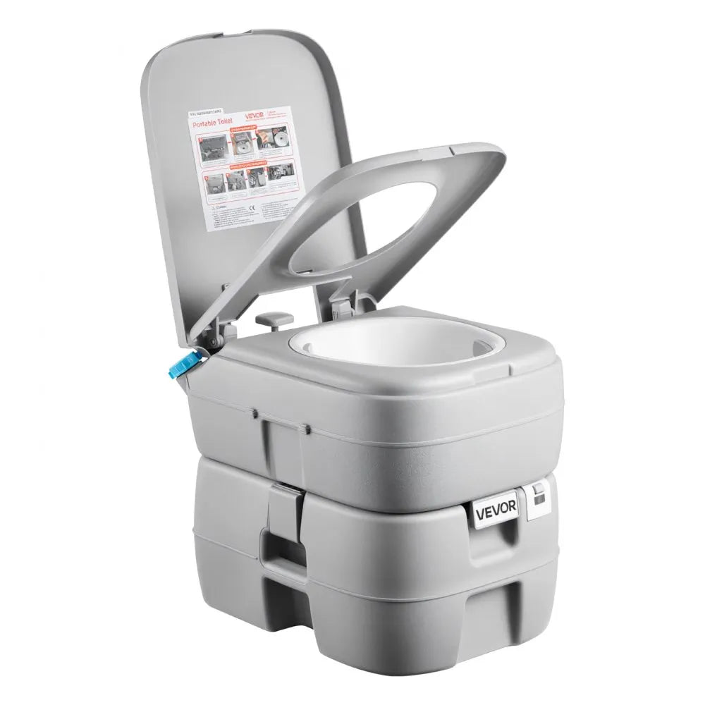 VEVOR Portable Toilet, 7.9 Gallon Detachable Waste Tank, 200 Flushes, Camping Toilet for Adults, Outdoor Travel Potty with Level Indicator, Suitable for RV Travel, Camping, Hiking, Boating and Trips