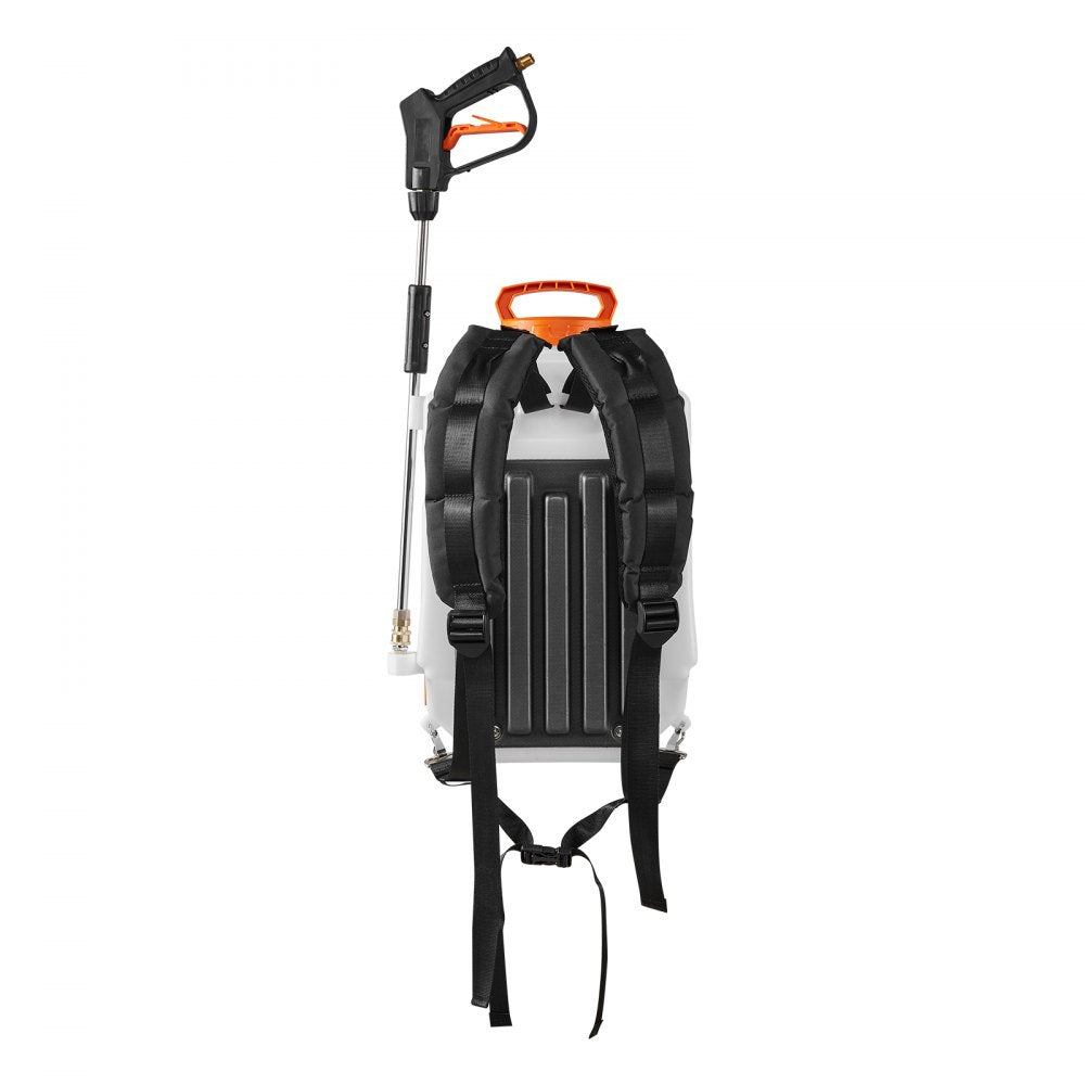 VEVOR Battery Powered Backpack Sprayer, 4 Gallons Electric Backpack Sprayer, 2 Wands & 8 Nozzles, Adjustable 0-90 PSI, 4H Runtime, Portable Yard Garden Lawn Sprayers for Weeding Spraying Cleaning