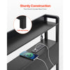VEVOR Headboard for Queen Size Bed, Adjustable Height Headboard with 2 Shelves Storage, Freestanding Head Board with Charging Station and LED Light for Different Bed Frames, Easy Assembly, Black