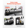 VEVOR Headboard for King Size Bed, Adjustable Height Headboard with 2 Shelves Storage, Freestanding Head Board with Charging Station and LED Light for Different Bed Frames, Easy Assembly, Black