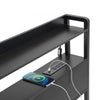 VEVOR Headboard for King Size Bed, Adjustable Height Headboard with 2 Shelves Storage, Freestanding Head Board with Charging Station and LED Light for Different Bed Frames, Easy Assembly, Black