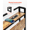 VEVOR Headboard for King Size Bed, Adjustable Height Headboard with Storage Shelf, King Size Freestanding Head Board with Outlets and USB Port for Different Bed Frames, Easy Assembly, Black and Brown