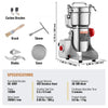 VEVOR 300g Electric Grain Mill Grinder, High Speed 1500W Commercial Spice Grinders, Stainless Steel Pulverizer Powder Machine, for Dry Grains Spices Cereals Coffee Corn Pepper, Swing Type