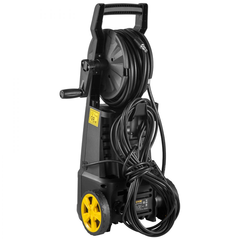 VEVOR Electric Pressure Washer, 2000 PSI, Max 1.65 GPM Power Washer with 30 ft Hose & Reel, 5 Quick Connect Nozzles, Foam Cannon, Portable to Clean Patios, Cars, Fences, Driveways, ETL Listed