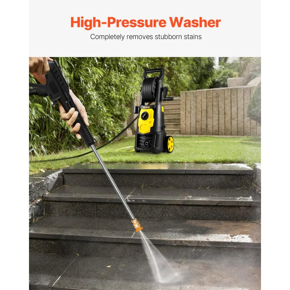 VEVOR Electric Pressure Washer, 2000 PSI, Max. 1.76 GPM Power Washer with 30 ft Hose, 5 Quick Connect Nozzles, Foam Cannon, Portable to Clean Patios, Cars, Fences, Driveways, ETL Listed