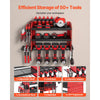 VEVOR Power Tool Organizer Wall Mount, 3-Layer Storage Rack with 4 Drill Holders, Tools Holder and Storage Rack with Side Pegboards, Garage Tool Organizer for Garage, Workbench, and Workshop