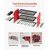 VEVOR Power Tool Organizer Wall Mount, 3-Layer Storage Rack with 4 Drill Holders, Tools Holder and Storage Rack with Side Pegboards, Garage Tool Organizer for Garage, Workbench, and Workshop
