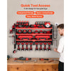 VEVOR Power Tool Organizer with Charging Station, 4-Layer Drill Storage Rack with 8 Drill Holders & Side Pegboard, Garage Tool Organizer Built in 8 Outlet Power Strips for Garage, Workbench, Workshop