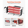 VEVOR Power Tool Organizer with Charging Station, 4-Layer Drill Storage Rack with 8 Drill Holders & Side Pegboard, Garage Tool Organizer Built in 8 Outlet Power Strips for Garage, Workbench, Workshop