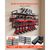 VEVOR Power Tool Organizer Wall Mount, 4-Layer Storage Rack with 8 Drill Holders, Tools Holder and Storage Rack with Screwdriver Holder, Garage Tool Organizer for Garage, Workbench, and Workshop