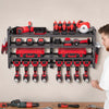VEVOR Power Tool Organizer Wall Mount, 4-Layer Storage Rack with 8 Drill Holders, Tools Holder and Storage Rack with Screwdriver Holder, Garage Tool Organizer for Garage, Workbench, and Workshop