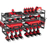 VEVOR Power Tool Organizer Wall Mount, 4-Layer Storage Rack with 8 Drill Holders, Tools Holder and Storage Rack with Screwdriver Holder, Garage Tool Organizer for Garage, Workbench, and Workshop