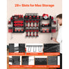 VEVOR Power Tool Organizer with Charging Station, 3-Layer Power Tool Battery Storage Rack with 5.58 ft Power Strip, 8 Drill Holders & 8 Outlets, Garage Tool Organizer for Garage, Workbench, Workshop